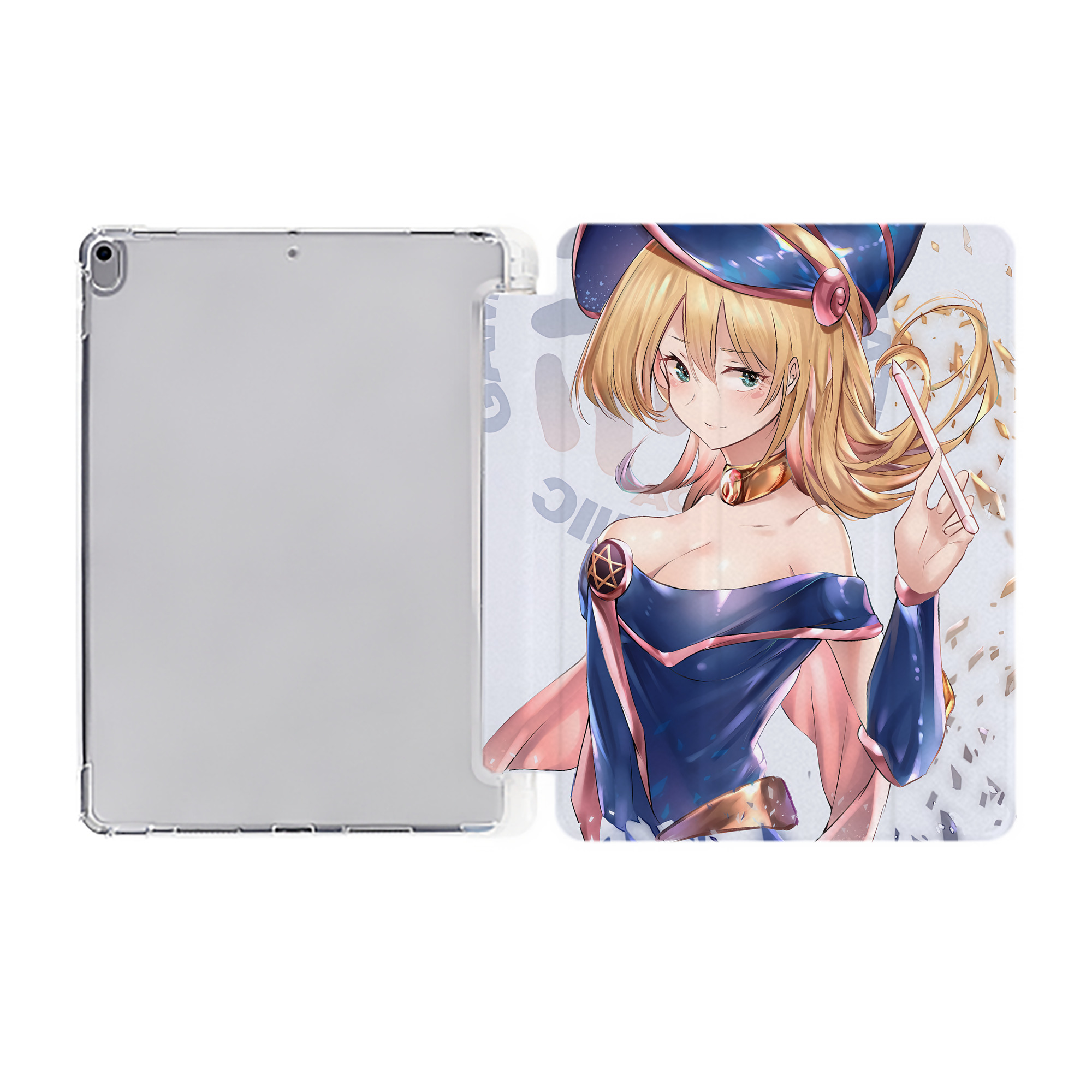（画像用） 遊☆戯☆王 Yu-Gi-Oh! IPad ケース ペン収納付き 三つ折りスタンド PUレザー×シリコン 対応機種9.5/10.5/10.9インチ